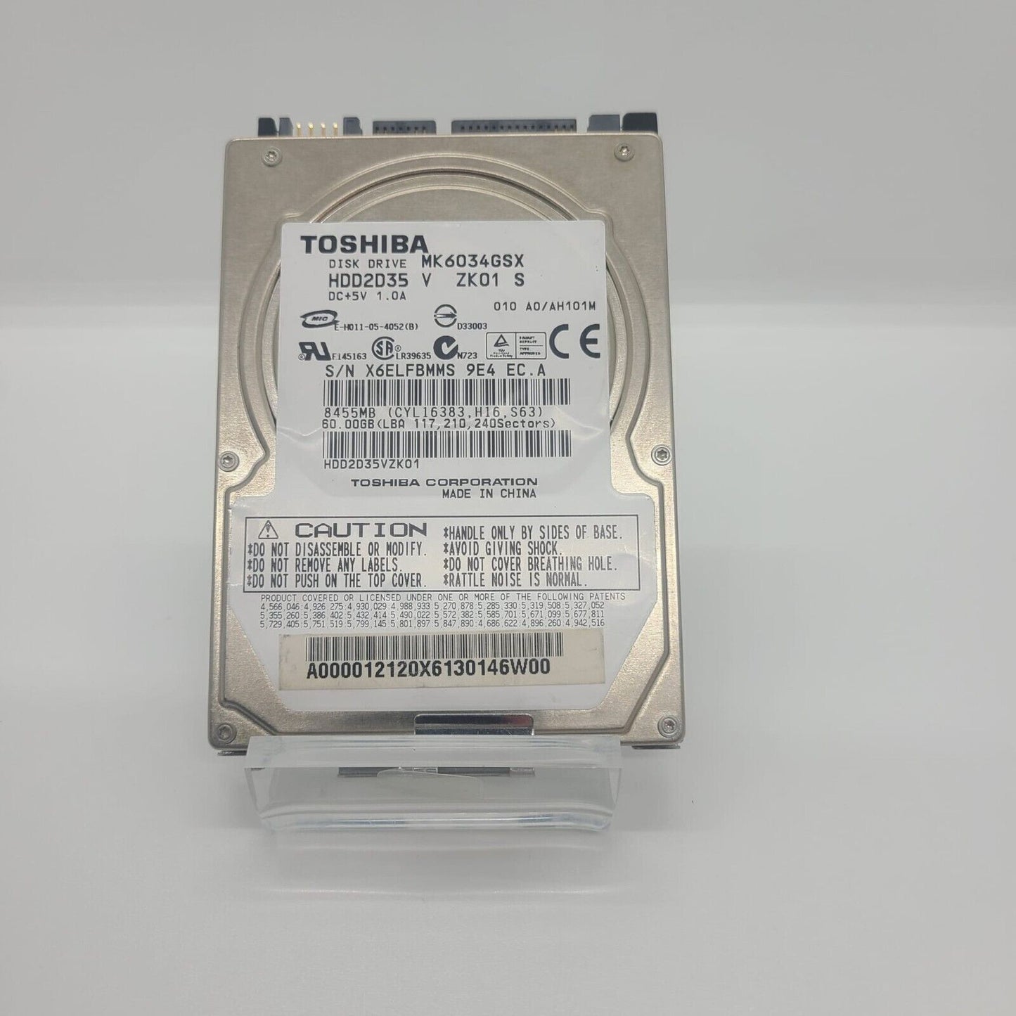 Toshiba Disk Drive MK6034GSX HDD2D35 60GB Laptop Hard Disk Drive