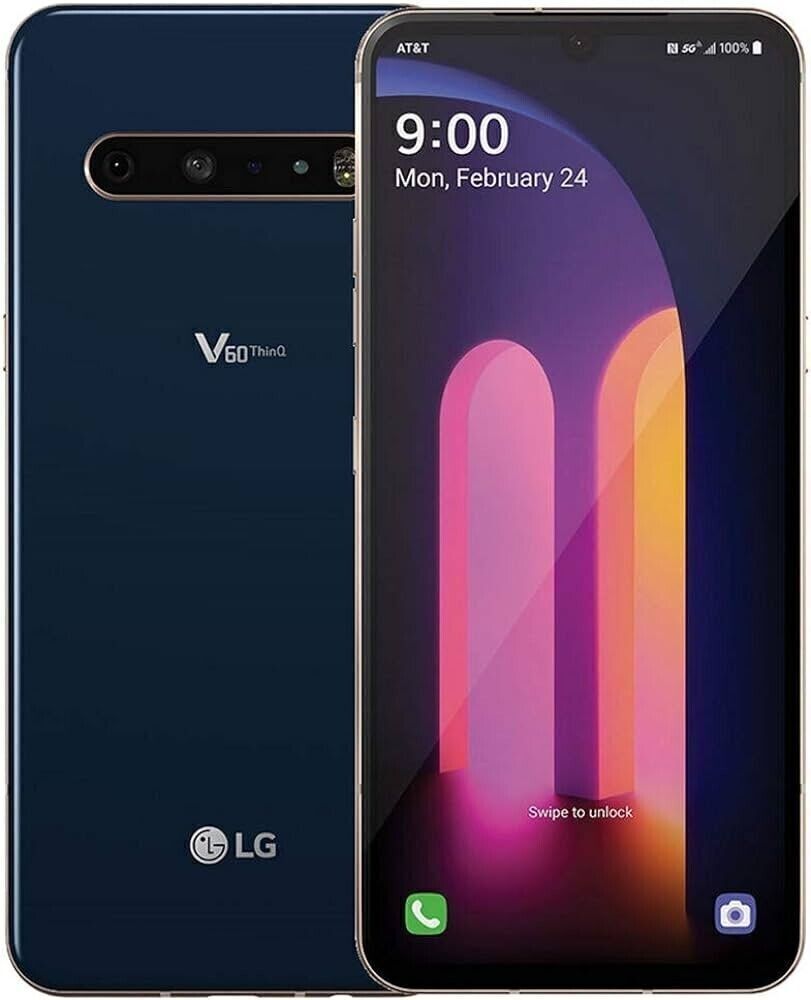 LG V60 ThinQ 5G AT&T 128GB Classy Blue Android Smartphone LM-V600AM