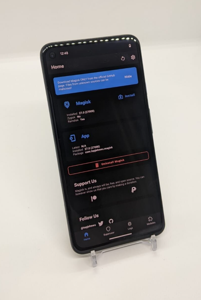 Google Pixel 4a 5G 128GB Just Black Magisk ROOTED Android 14 Smartphone G025H