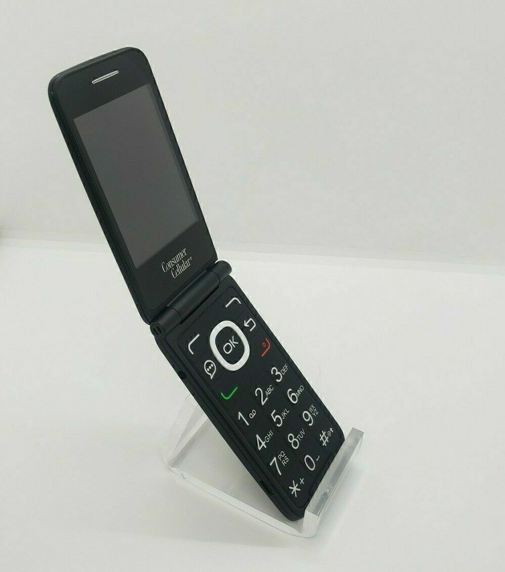 Alcatel GoFlip 4G VoLTE Flip Phone Consumer Cellular GSM Unlocked Black 4044L