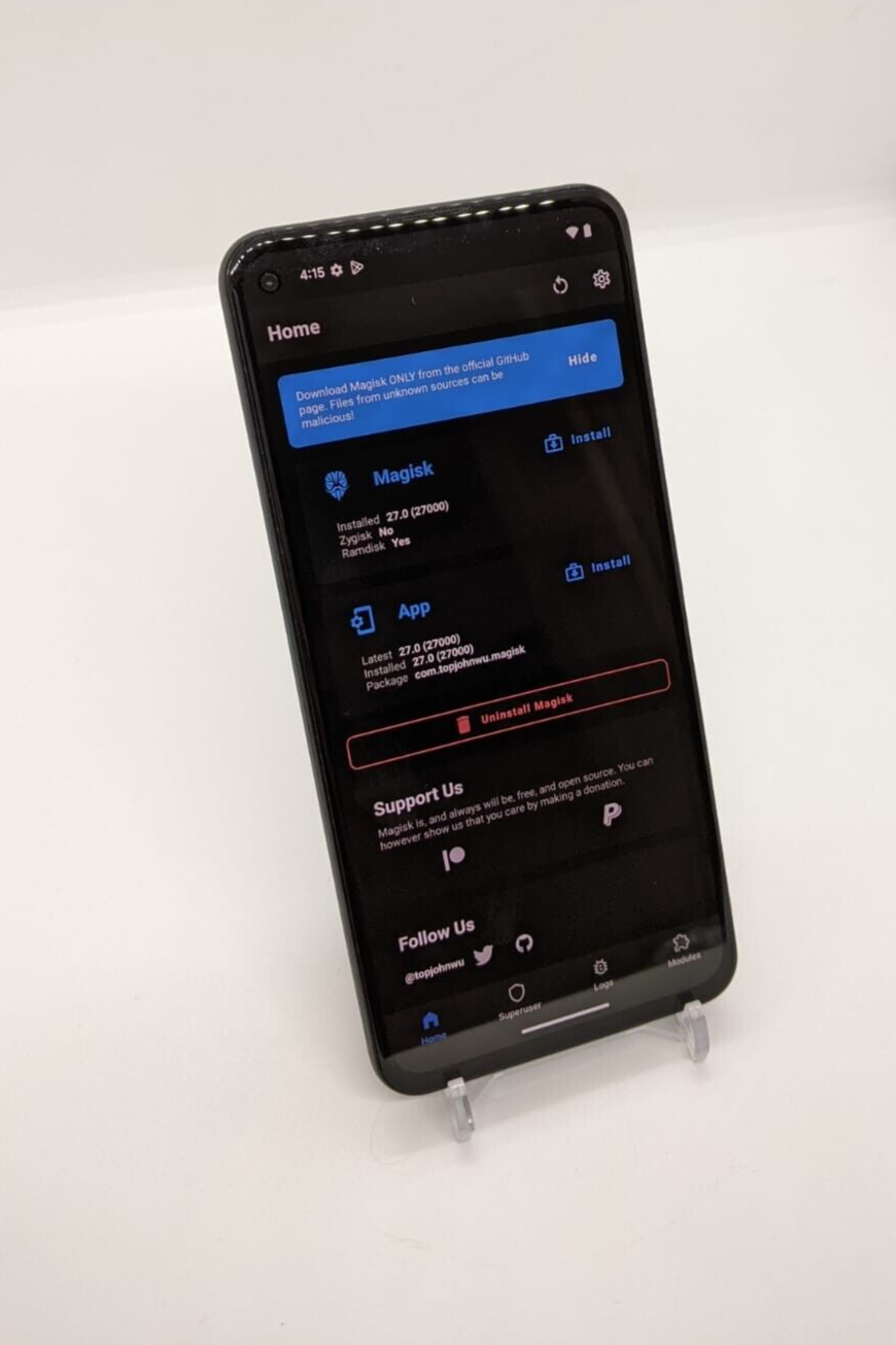 Google Pixel 5a 5G 128GB Magisk Rooted Android Smartphone Mostly Black G4S1M