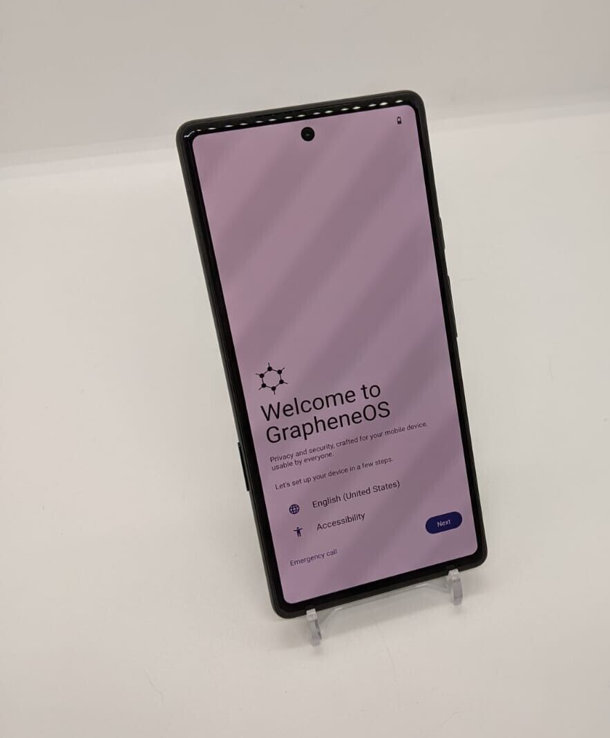 Pixel 6A 5G 128GB Degoogled Graphene OS Smartphone Charcoal GX7AS