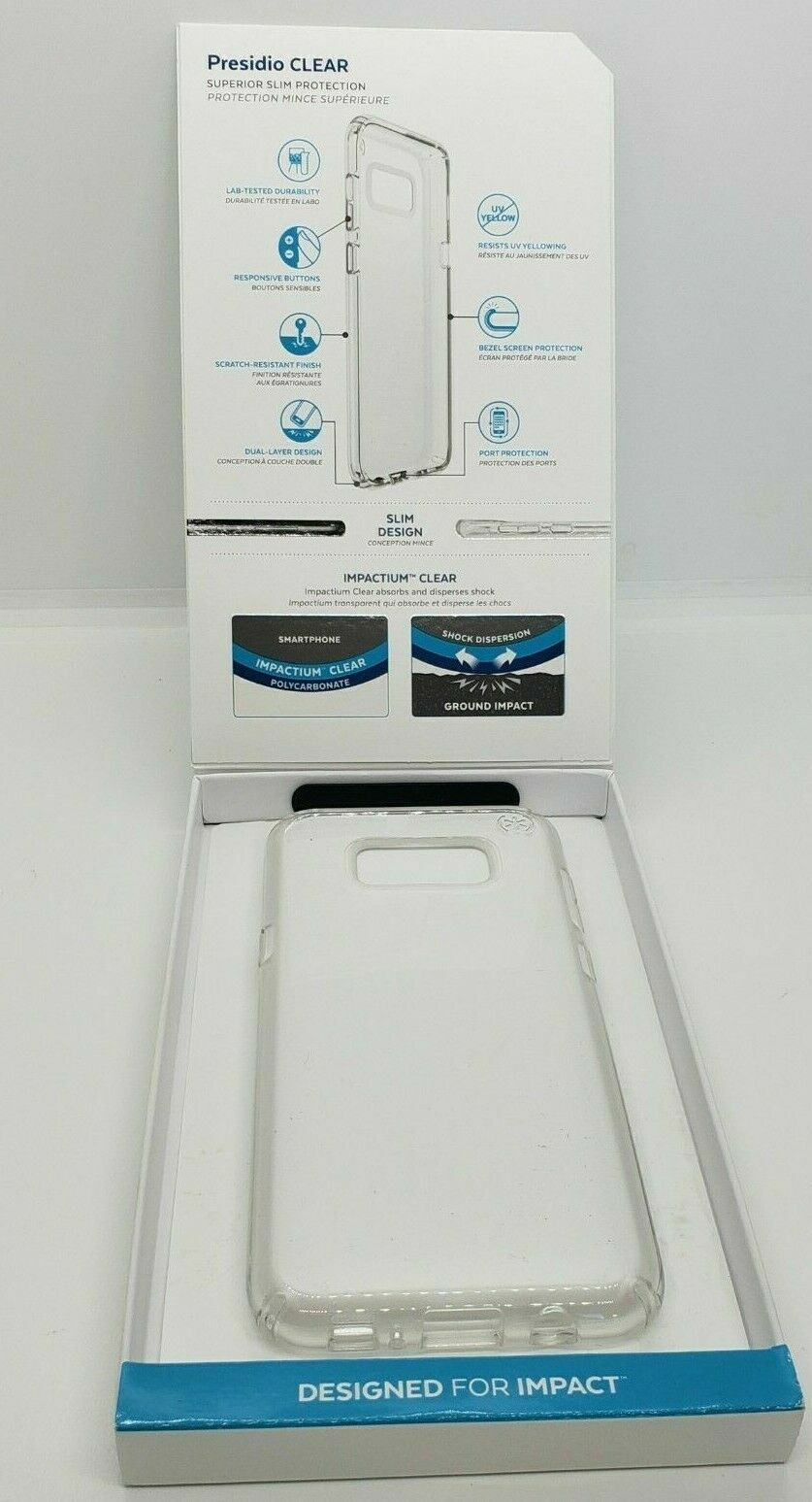 Speck Presidio Clear for Samsung Galaxy S8+ Slim Protection Case