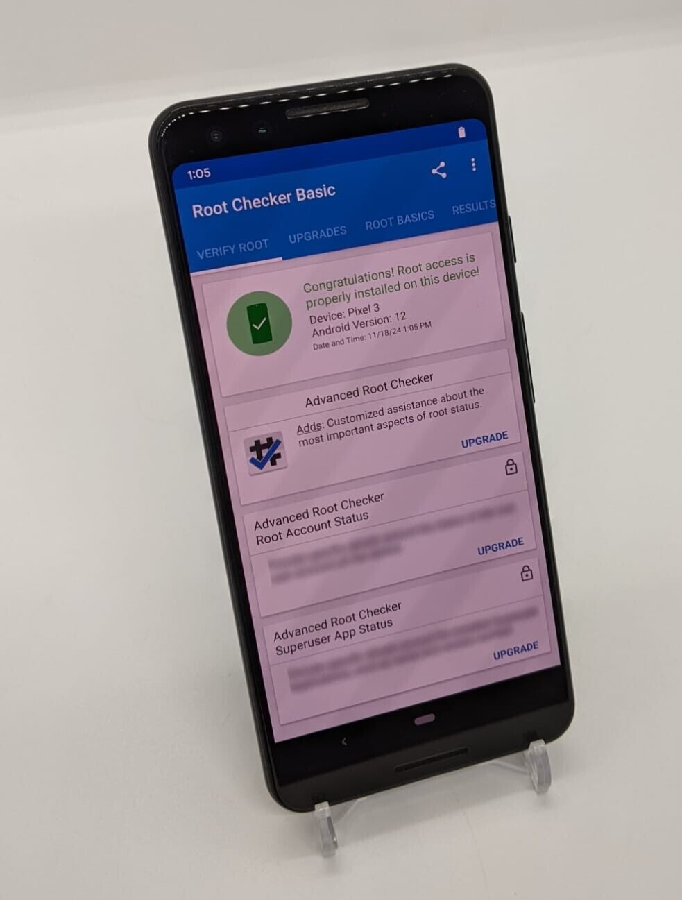 Magisk Rooted Google Pixel 3 64GB Factory Unlocked Black Smartphone G013A