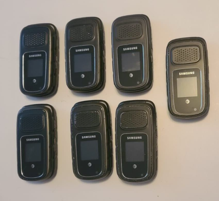 Lot of 7 Samsung Rugby III 3 Black 3G  Flip Phone SGH-A997 FOR PARTS WORKING