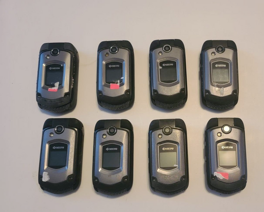 Lot of 8 Kyocera Dura XTP 3G Sprint Flip Phone E4281 FOR PARTS WORKING