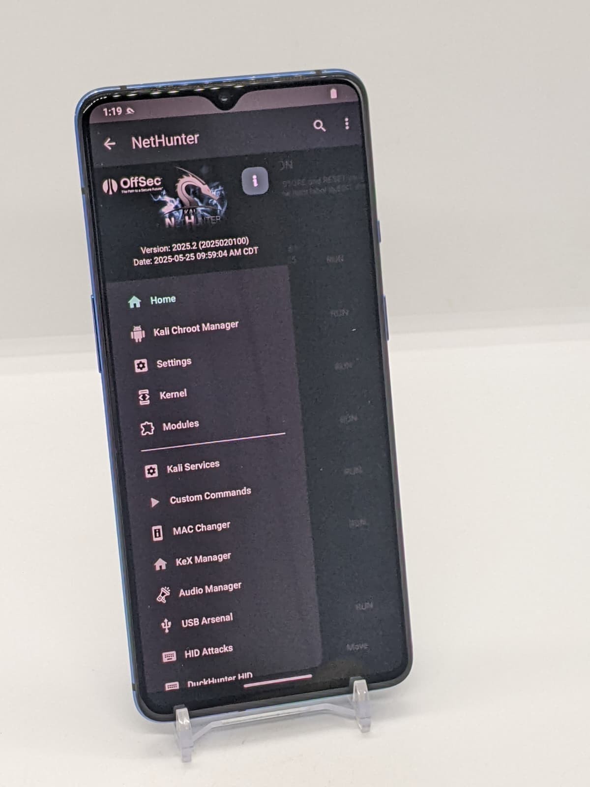 Degoogled OnePlus 7T 128GB Rooted Lineage OS Kali NetHunter 8GB RAM HD1901 Blue