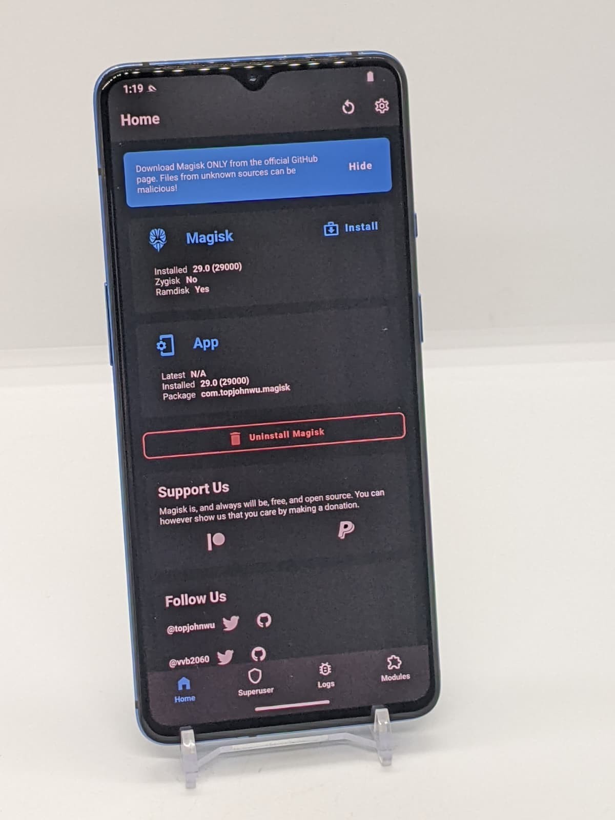 Degoogled OnePlus 7T 128GB Rooted Lineage OS Kali NetHunter 8GB RAM HD1901 Blue