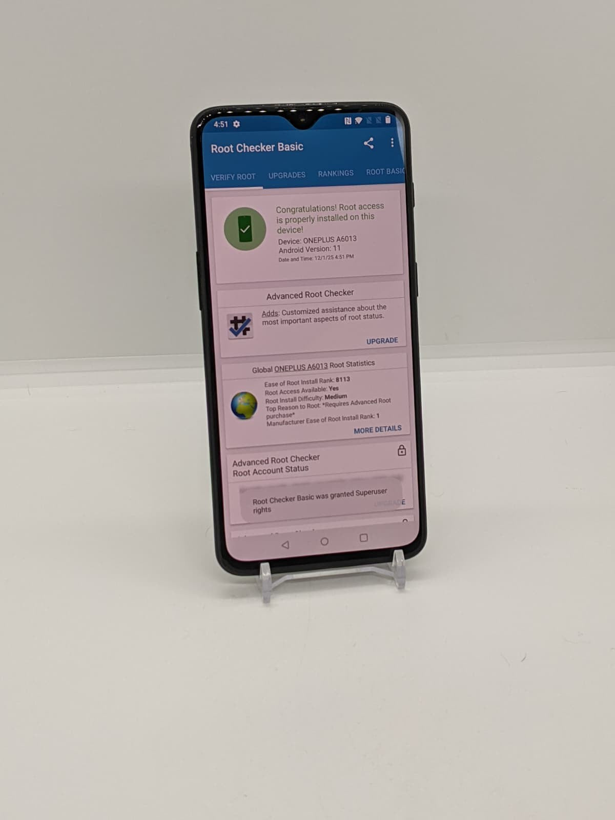 Rooted OnePlus 6T 128GB Black Android Magisk Rooted Smartphone A6013 6GB RAM BL