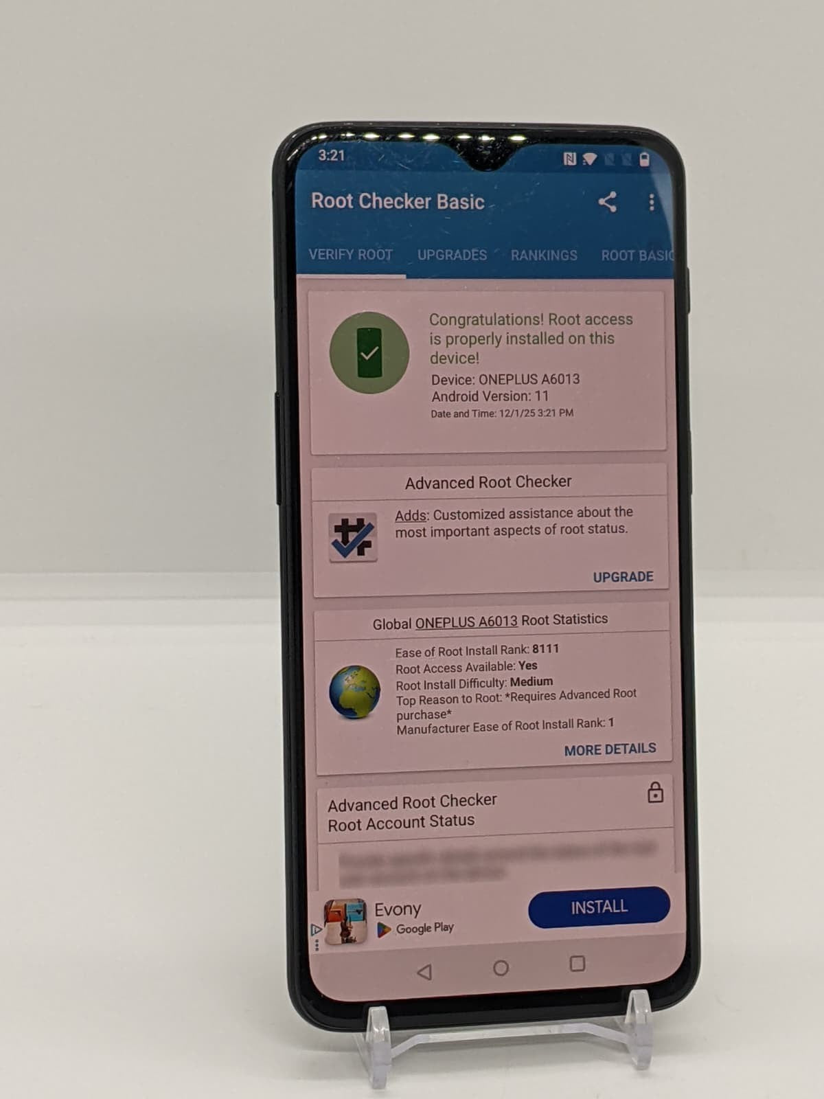 Rooted OnePlus 6T 128GB Black Android Magisk Rooted Smartphone A6013 8GB RAM