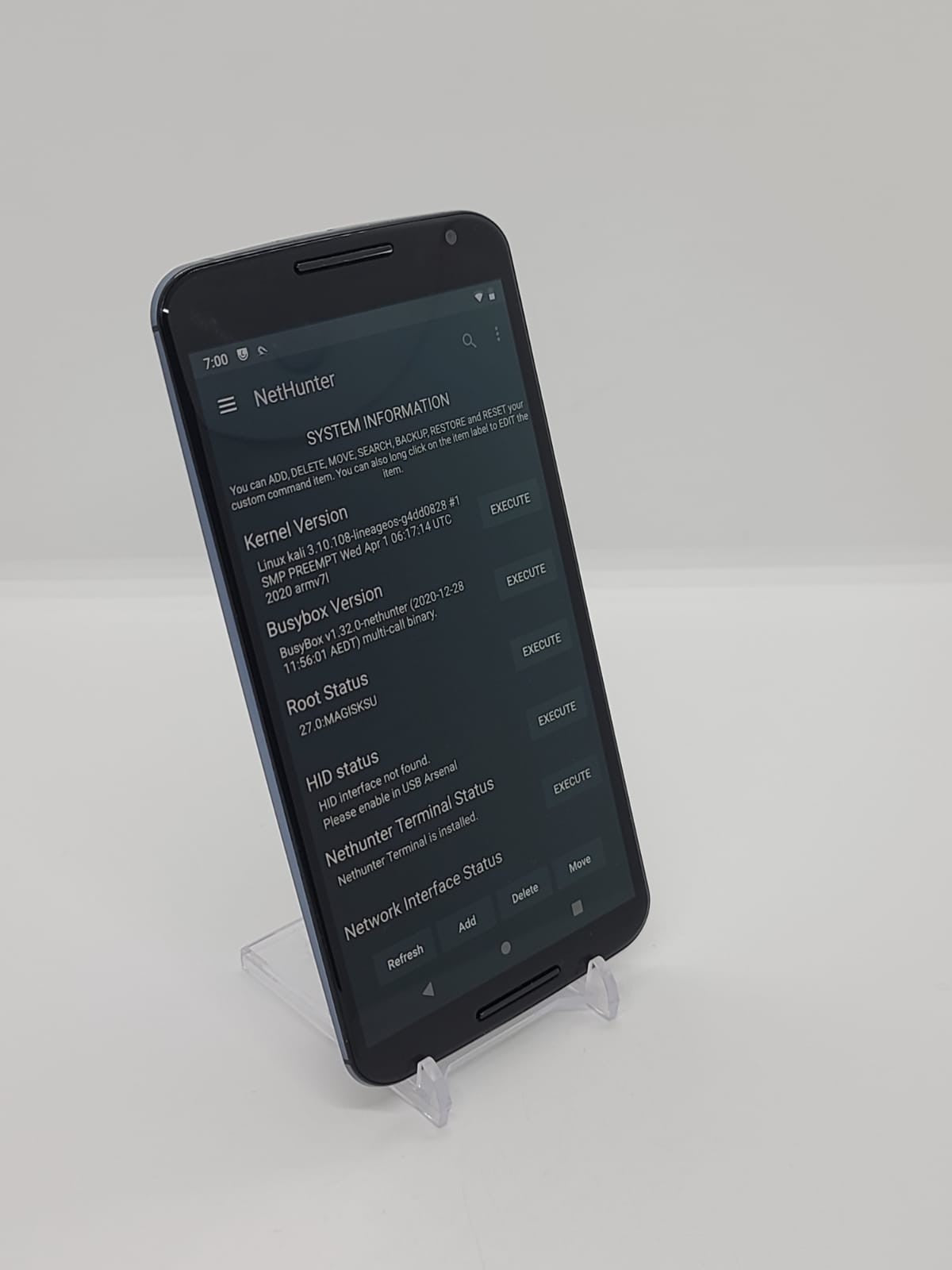 Degoogled Motorola Nexus 6 32GB Lineage OS Rooted Kali Nethunter Pentest XT1103