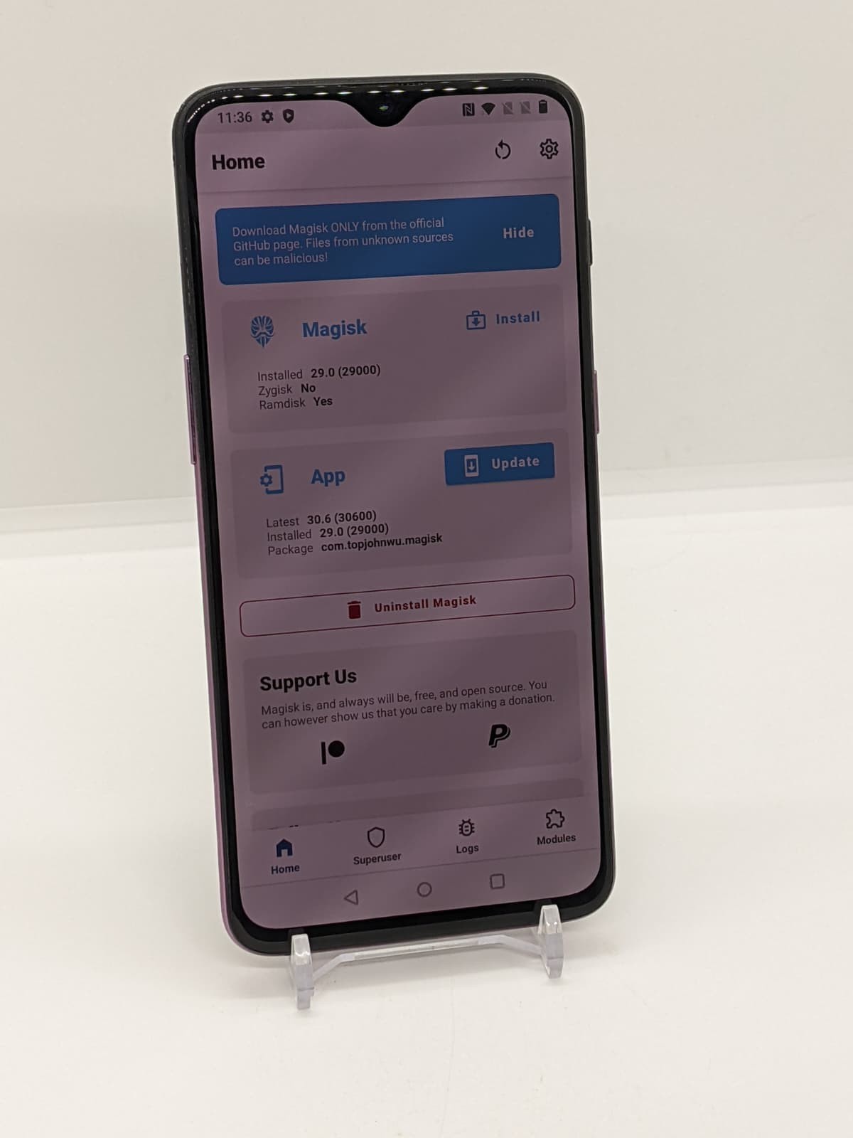 Rooted OnePlus 6T 128GB Black Android 11 Magisk Rooted Smartphone A6013 8GB RAM