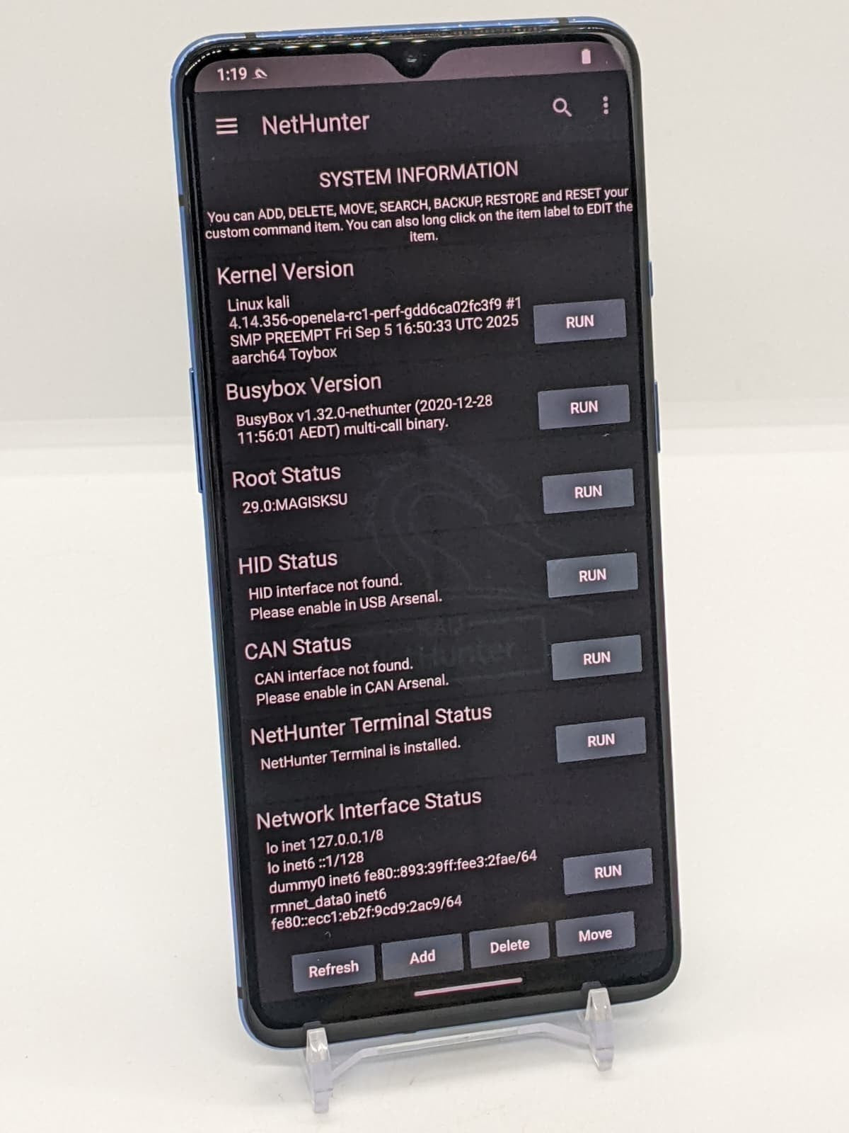 Degoogled OnePlus 7T 128GB Rooted Lineage OS Kali NetHunter 8GB RAM HD1901 Blue