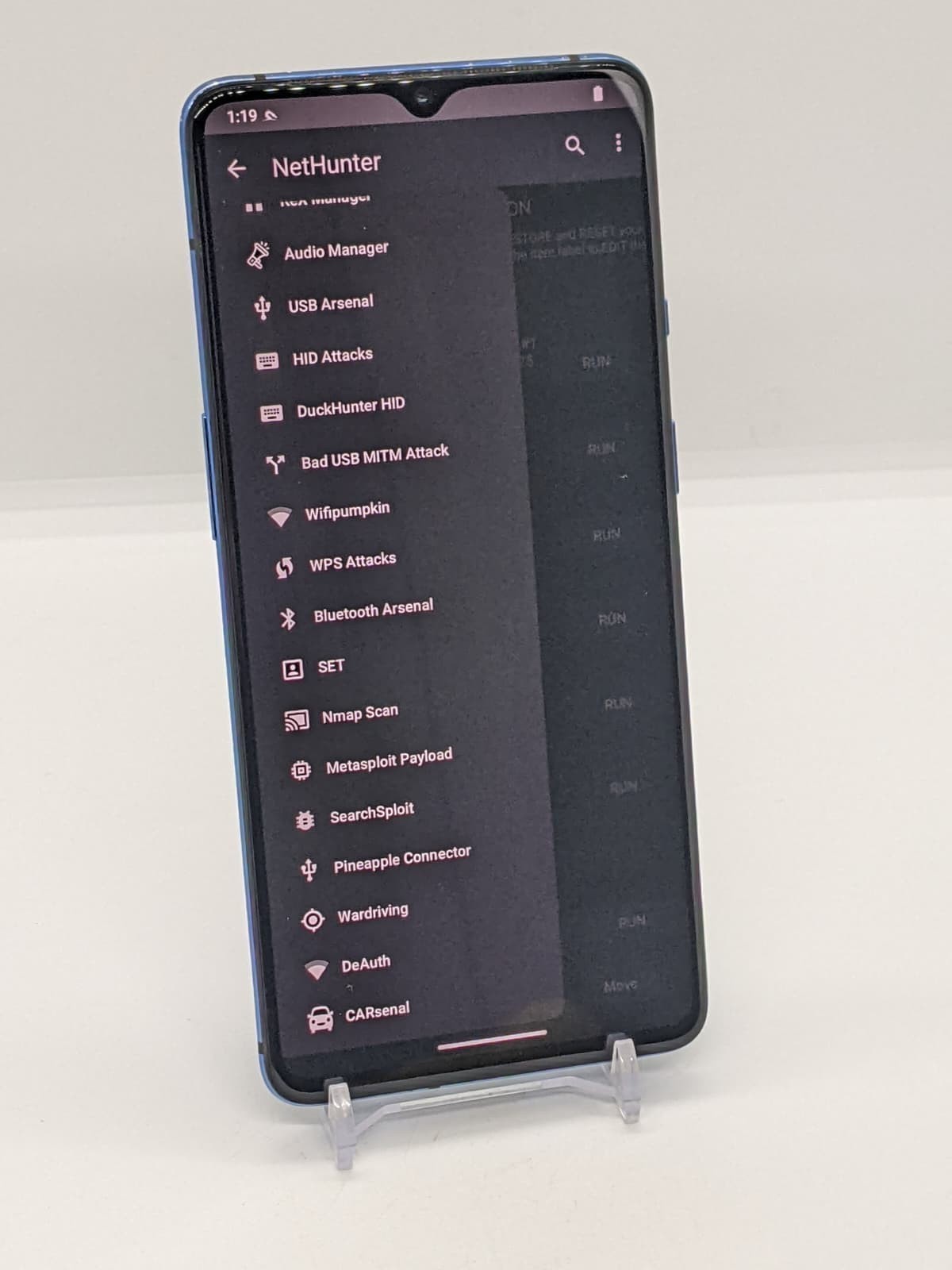 Degoogled OnePlus 7T 128GB Rooted Lineage OS Kali NetHunter 8GB RAM HD1901 Blue