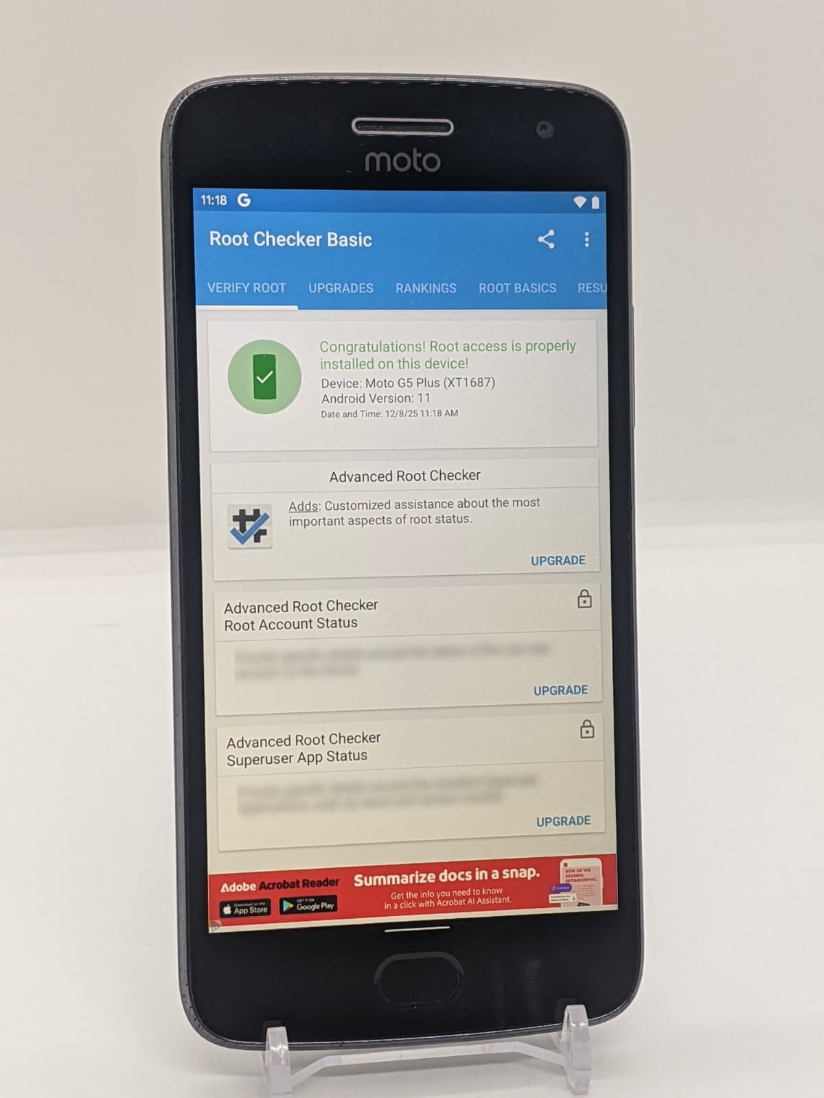 Rooted Motorola Moto G5 Plus (5th Gen) Wi-Fi Only Pixel Experience Custom ROM
