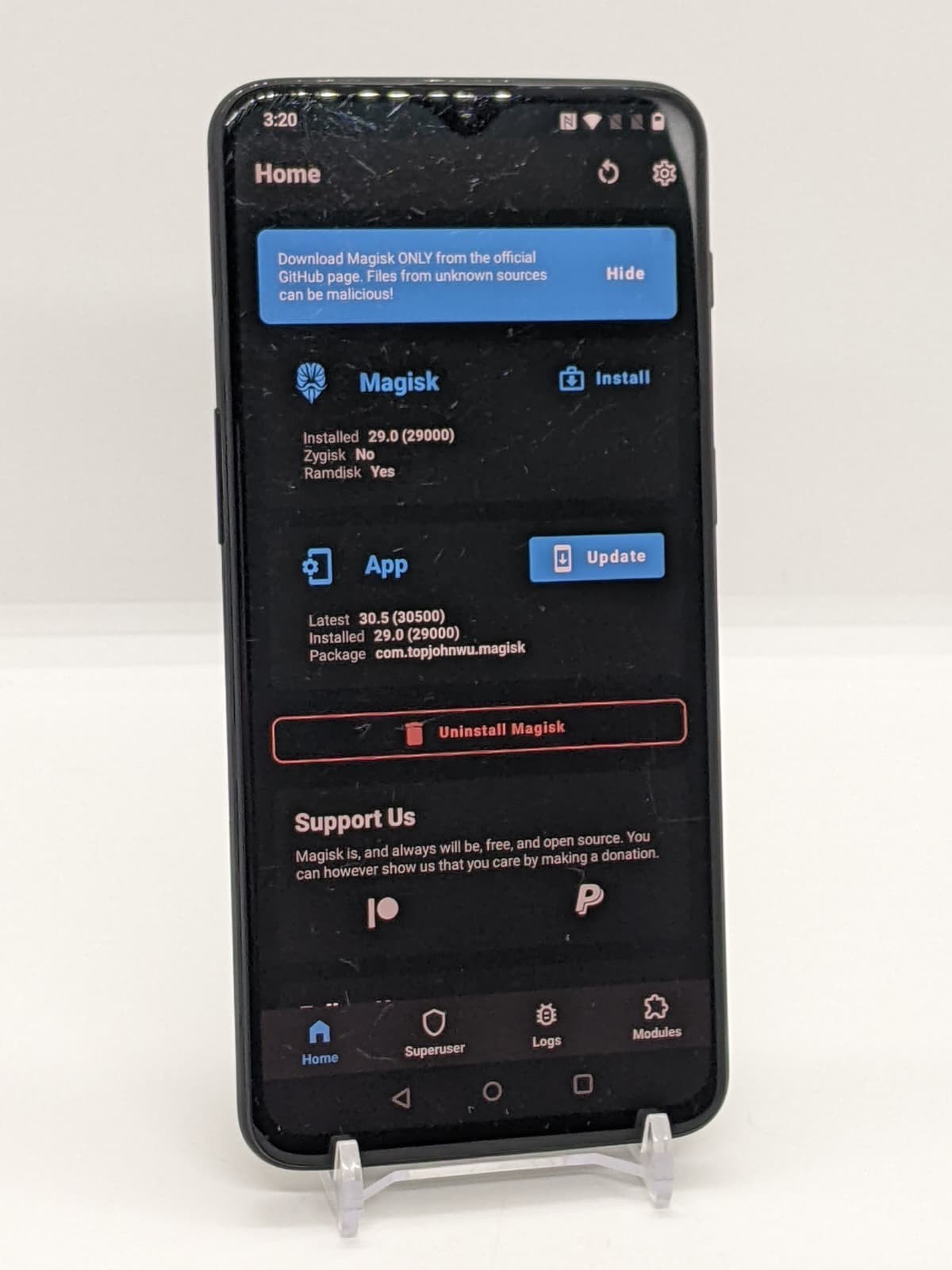 Rooted OnePlus 6T 128GB Black Android Magisk Rooted Smartphone A6013 8GB RAM