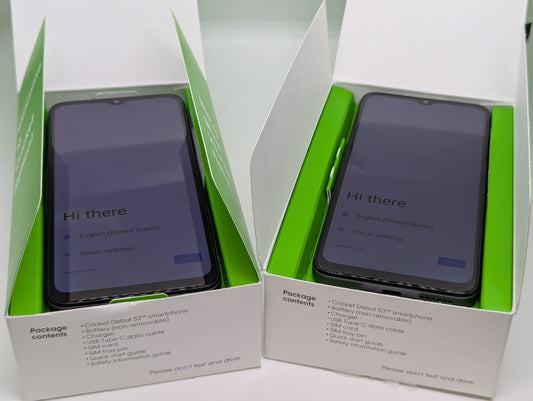 Lot of 2 - Cricket Debut S3 (Cricket Only) 4G LTE Android Smartphone U572AC