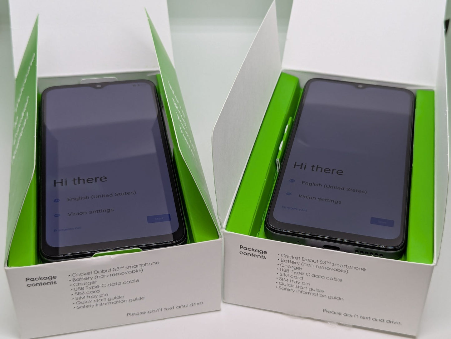 Lot of 2 - Cricket Debut S3 (Cricket Only) 4G LTE Android Smartphone U572AC