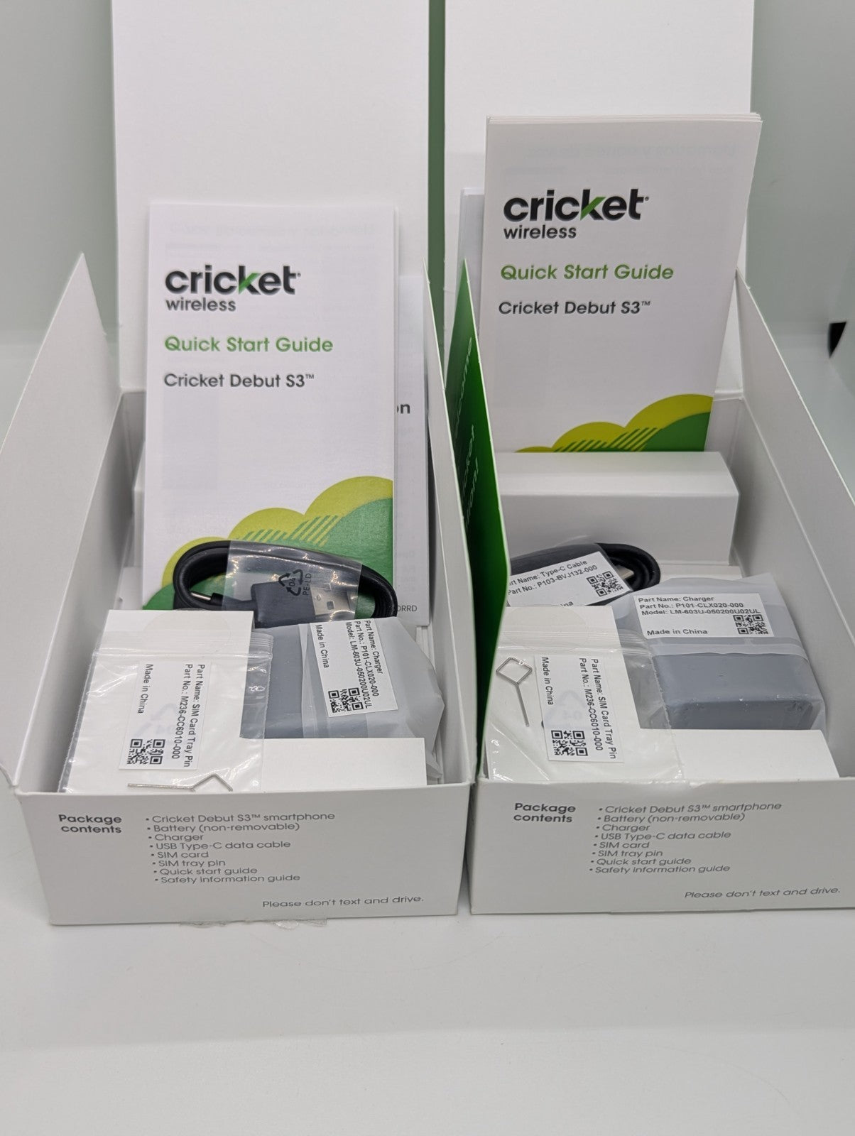 Lot of 2 - Cricket Debut S3 (Cricket Only) 4G LTE Android Smartphone U572AC