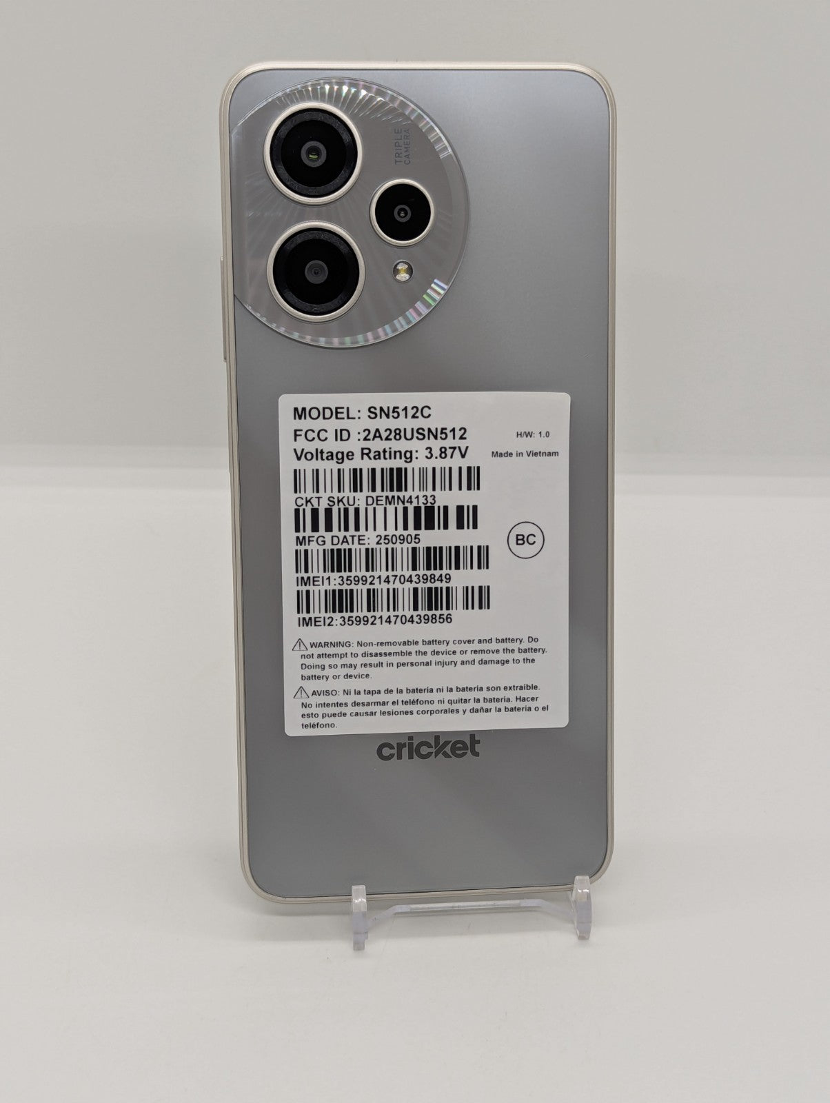 Cricket Icon Pro (2026) 128GB 5G Cricket/Unlocked Smartphone 6GB RAM SN512C