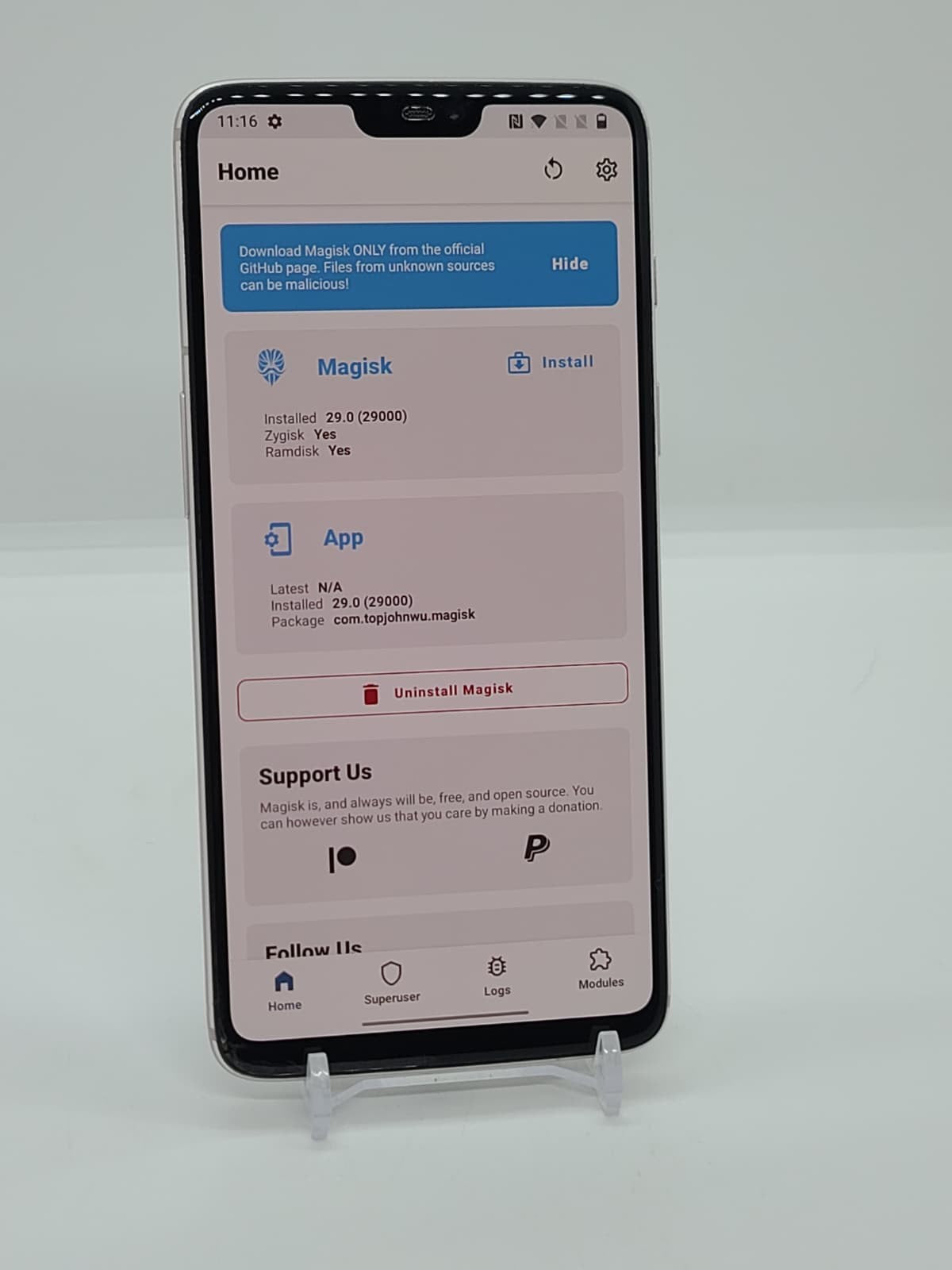 Magisk Rooted OnePlus 6 128GB Android 11 Smartphone A6003 8GB RAM Dual Sim WORKS