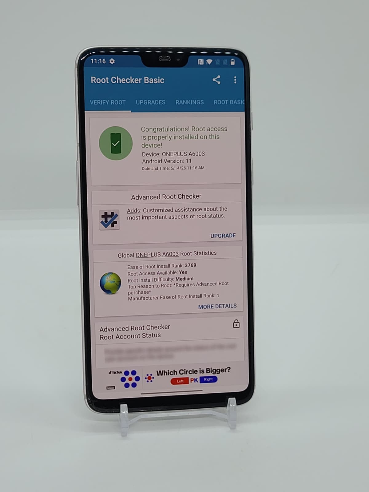 Magisk Rooted OnePlus 6 128GB Android 11 Smartphone A6003 8GB RAM Dual Sim WORKS