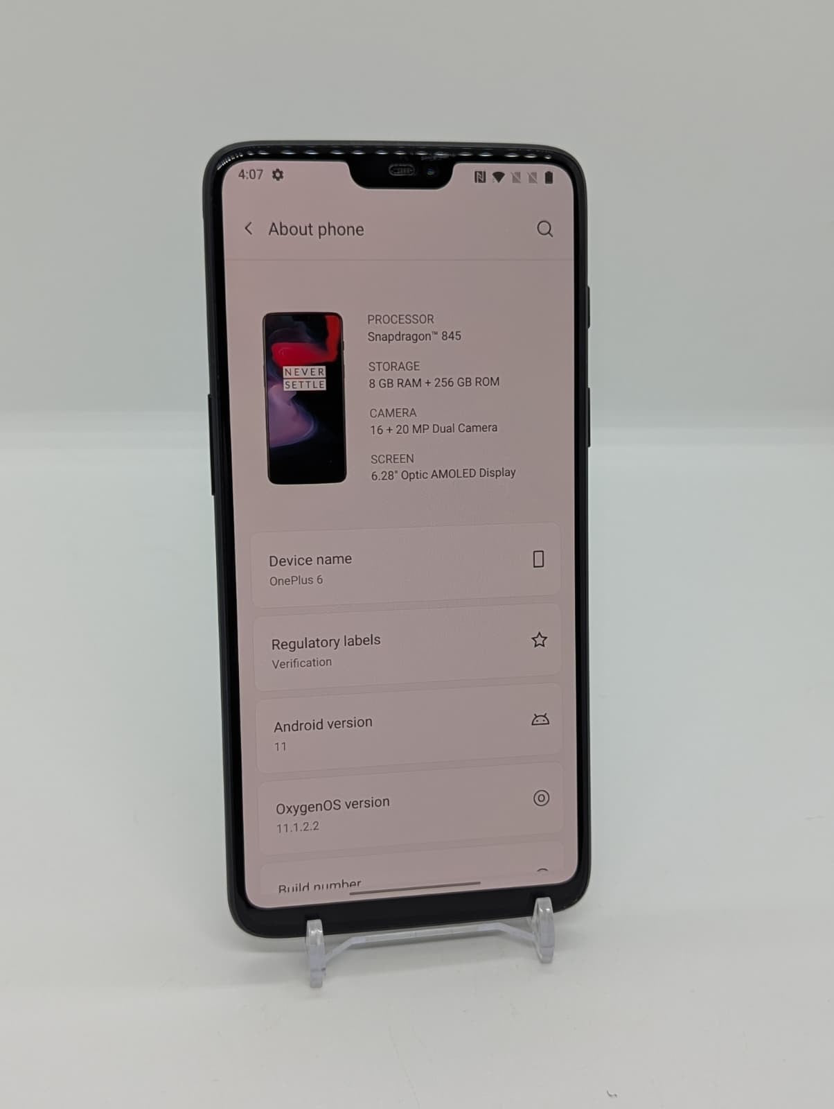 Magisk Rooted OnePlus 6 256GB Android 11 Smartphone A6003 8GB RAM Dual Sim