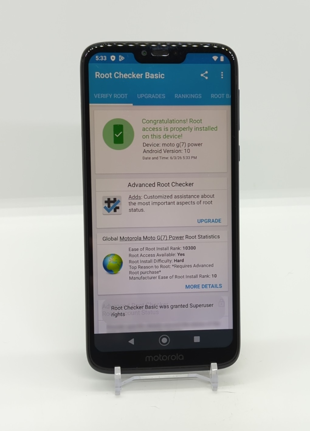 Motorola Moto G7 Power 32GB Unlocked Magisk Rooted Android Smartphone 3GB Ram
