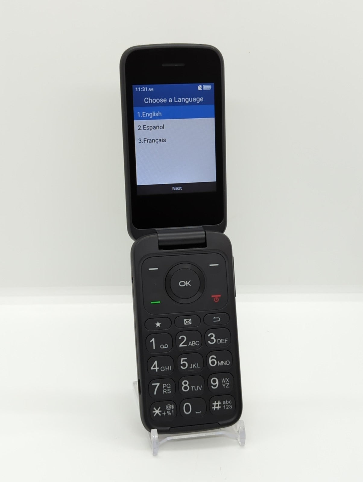 TCL Flip 2 4GB (TracFone/ Unlocked) Gray Flip Phone T408DL USBC GREAT - WORKING!
