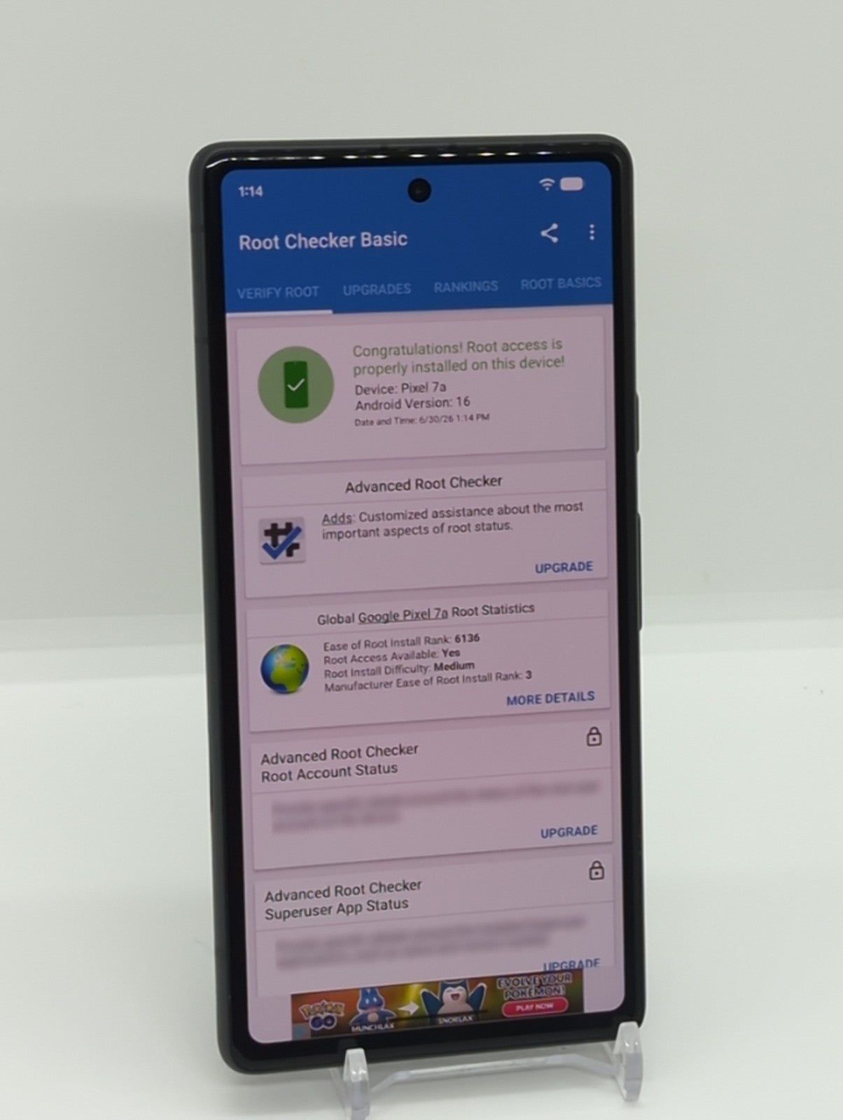 Google Pixel 7a 5G 128GB Rooted LSPosed Unlocked Smartphone 8GB RAM GWKK3