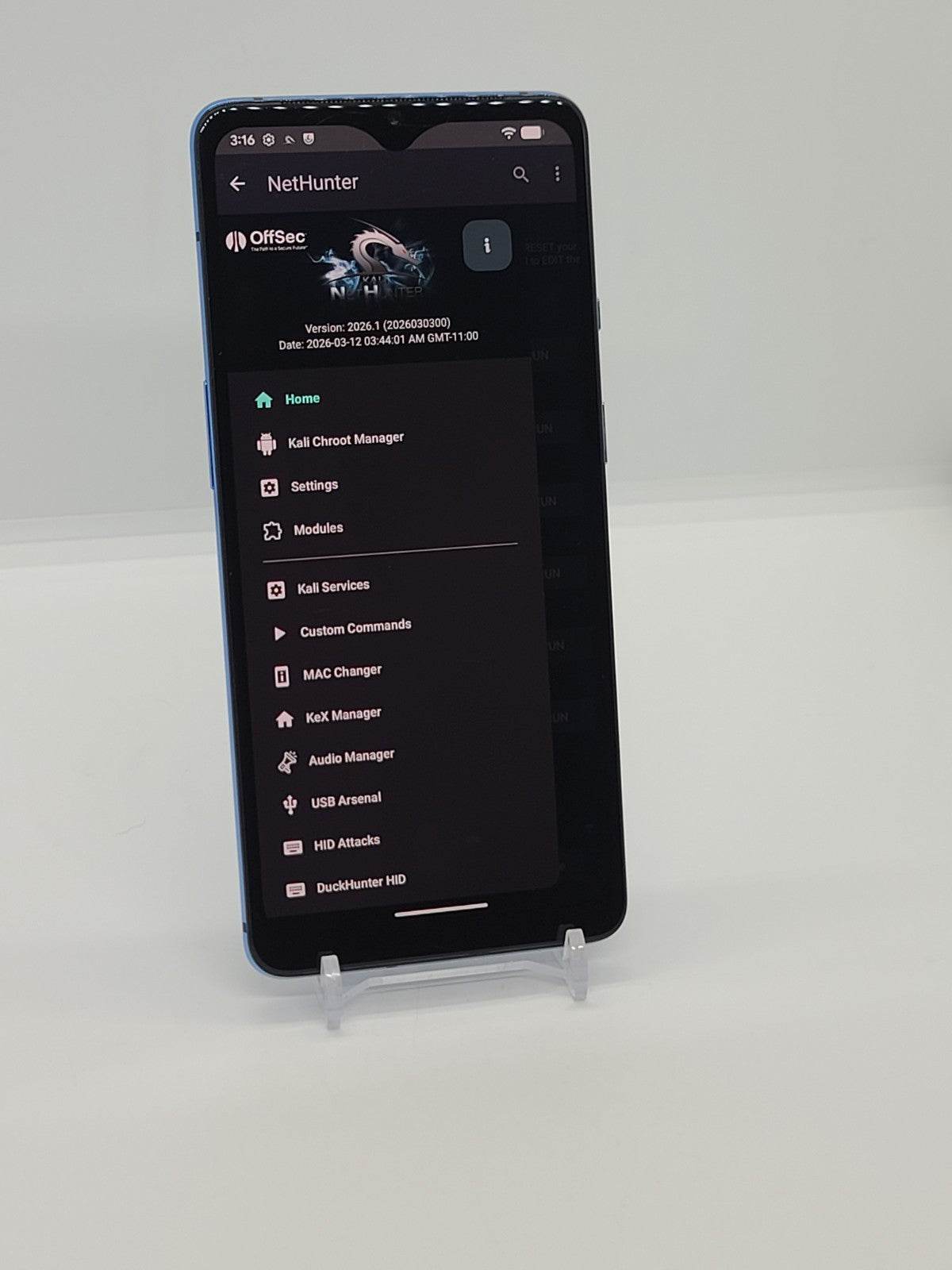 Degoogled OnePlus 7T 128GB Rooted Lineage OS Kali NetHunter 8GB RAM HD1901 Blue