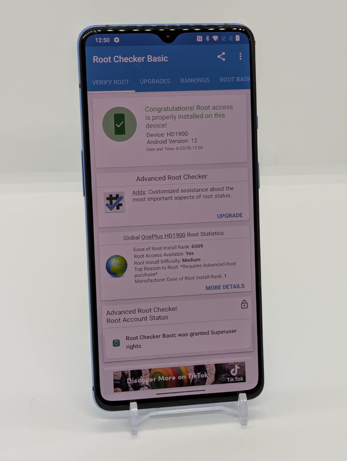 OnePlus 7T 256GB Magisk Rooted Unlocked 8GB RAM Android HD1900 Blue