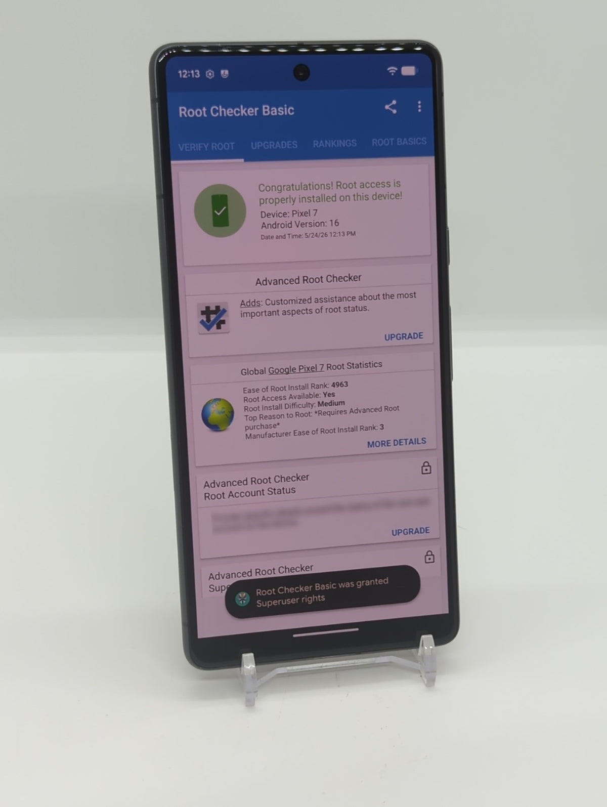 Rooted Google Pixel 7 128GB LineageOS 5G Smartphone 8GB RAM GVU6C