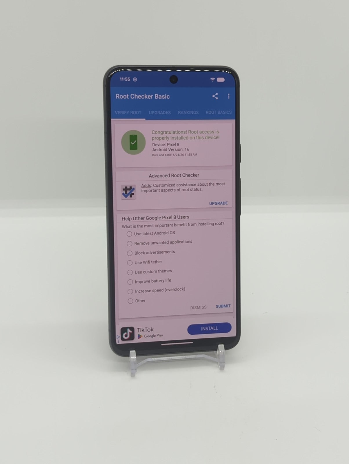 Rooted Google Pixel 8 128GB LineageOS 23.2 (Android 16)LSPosed Unlocked 8GB RAM