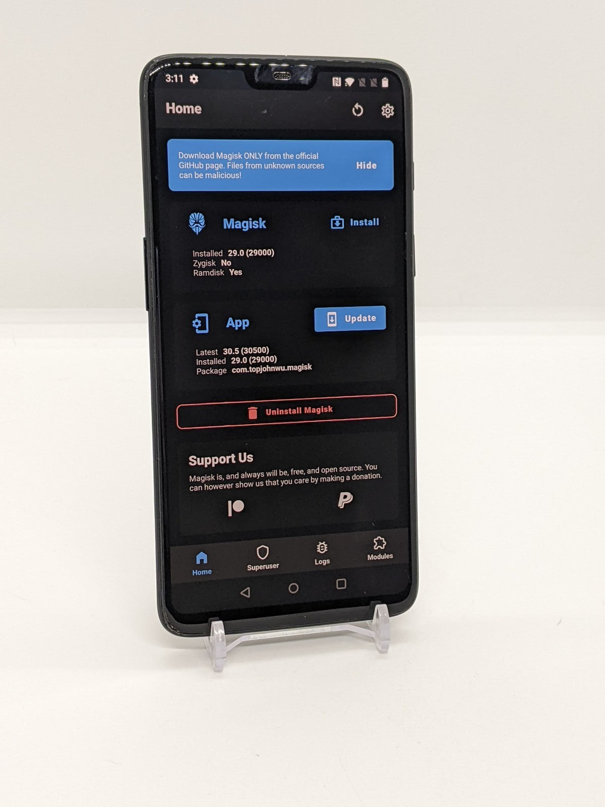 Rooted OnePlus 6T 128GB T-Mobile Android Magisk Rooted Smartphone A6013 8GB RAM