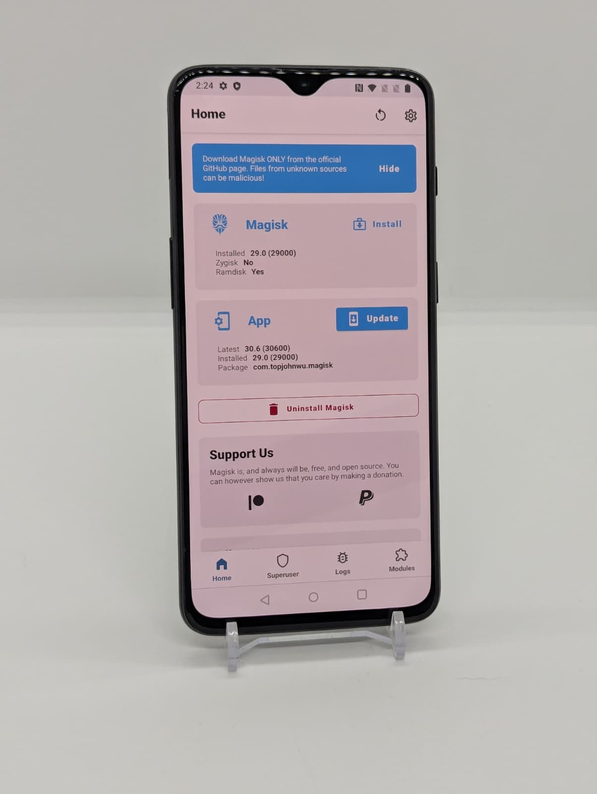 Rooted OnePlus 6T 128GB Black Android Magisk Rooted Smartphone A6013 6GB RAM BL