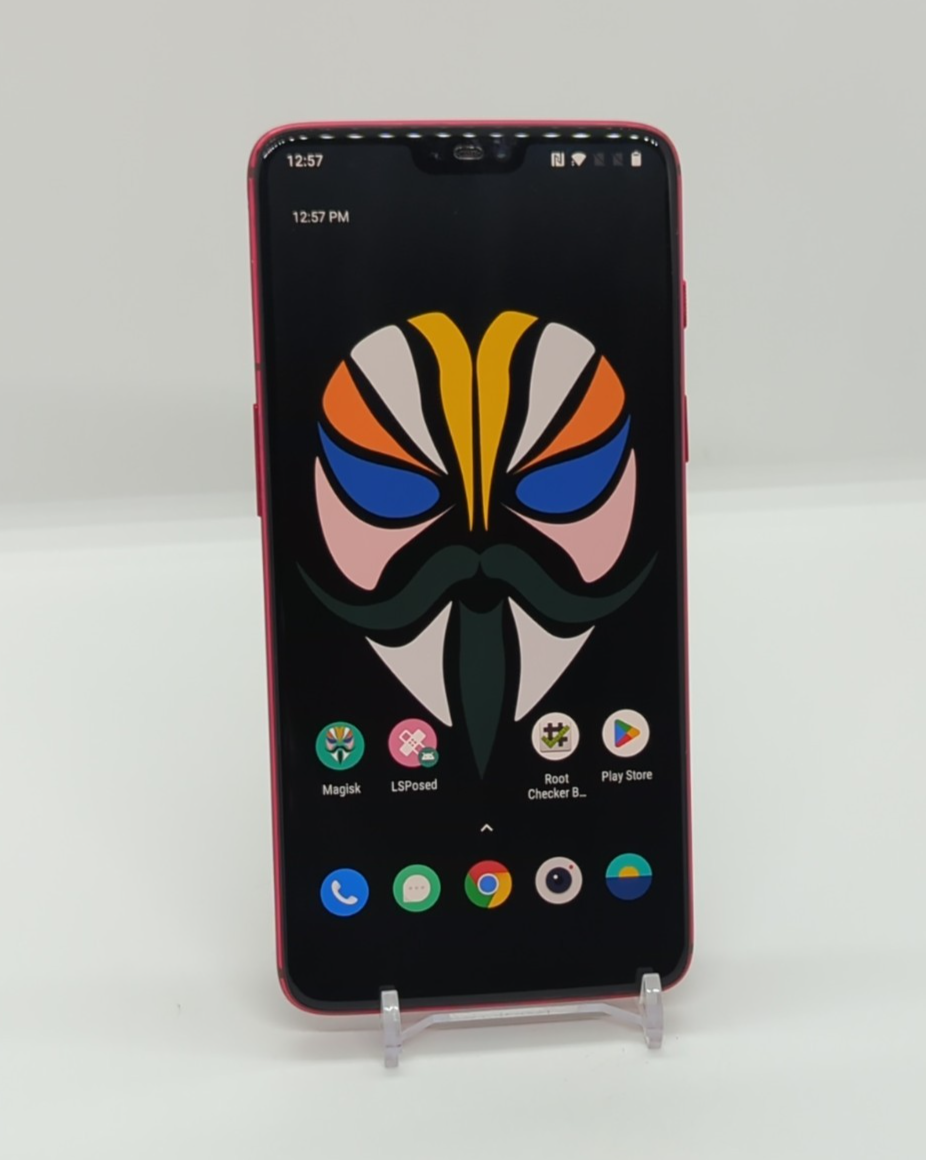 OnePlus 6 128GB Magisk Rooted Android 11 Smartphone A6000 8GB RAM Dual Sim Red.