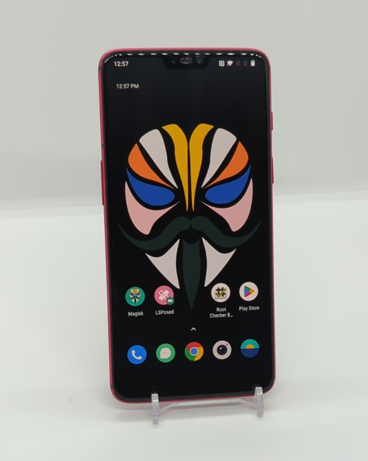 OnePlus 6 128GB Magisk Rooted Android 11 Smartphone A6000 8GB RAM Dual Sim Red.