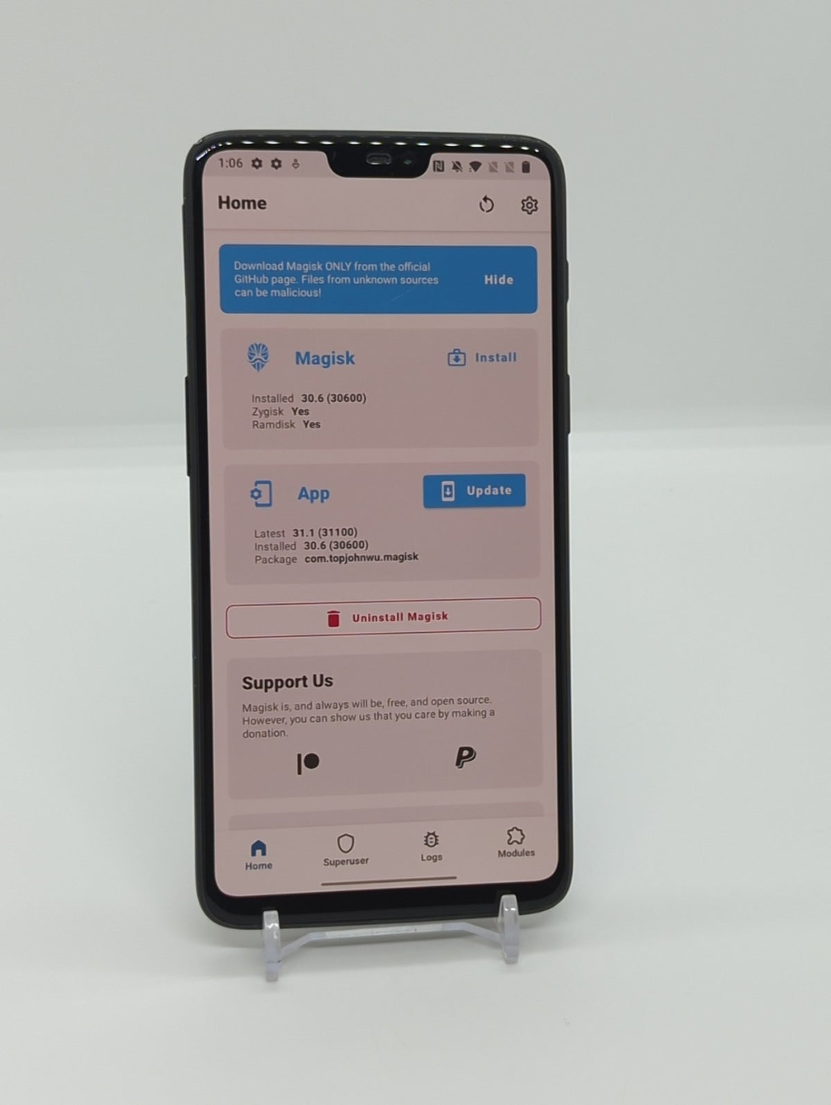 OnePlus 6 128GB Magisk Rooted Android 11 Smartphone A6003 8GB RAM Dual Sim Black
