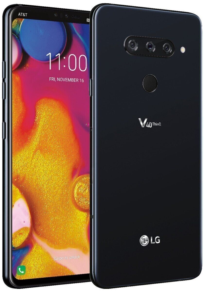 LG V40 ThinQ 64GB Sprint Unlocked 4G LTE Android Black Smartphone LM-V405UA