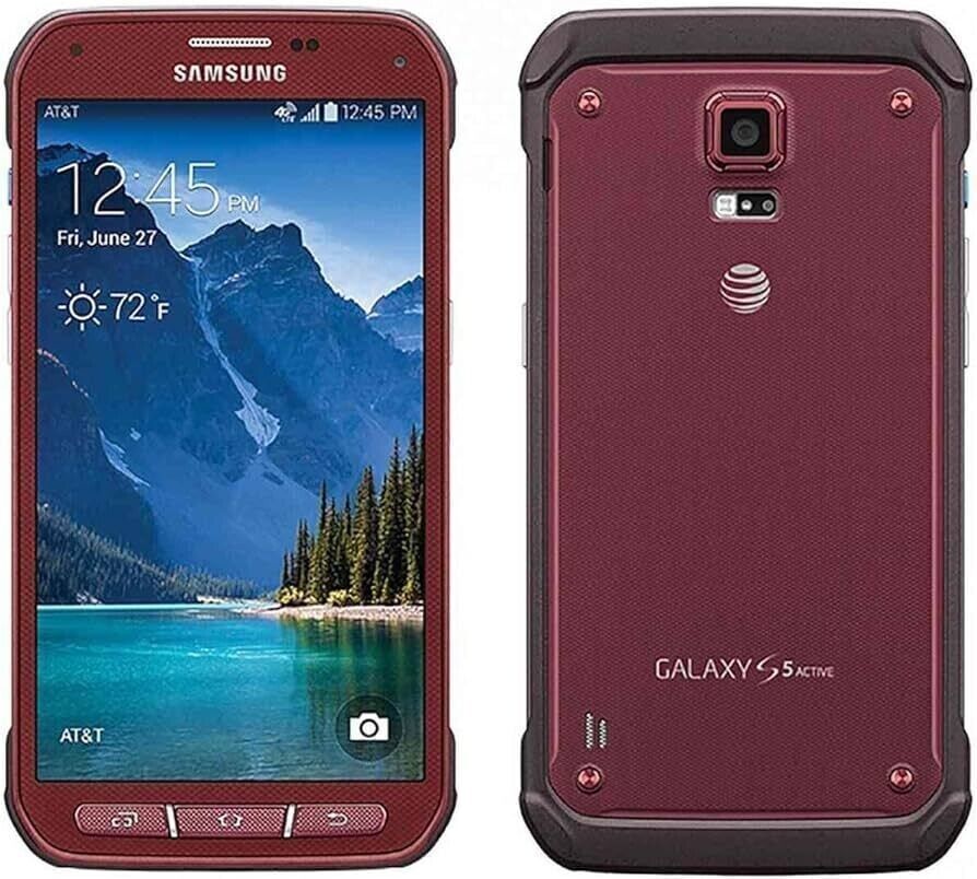 Samsung S5 Active 16GB AT&T Smartphone 4G LTE SM-G870A Red